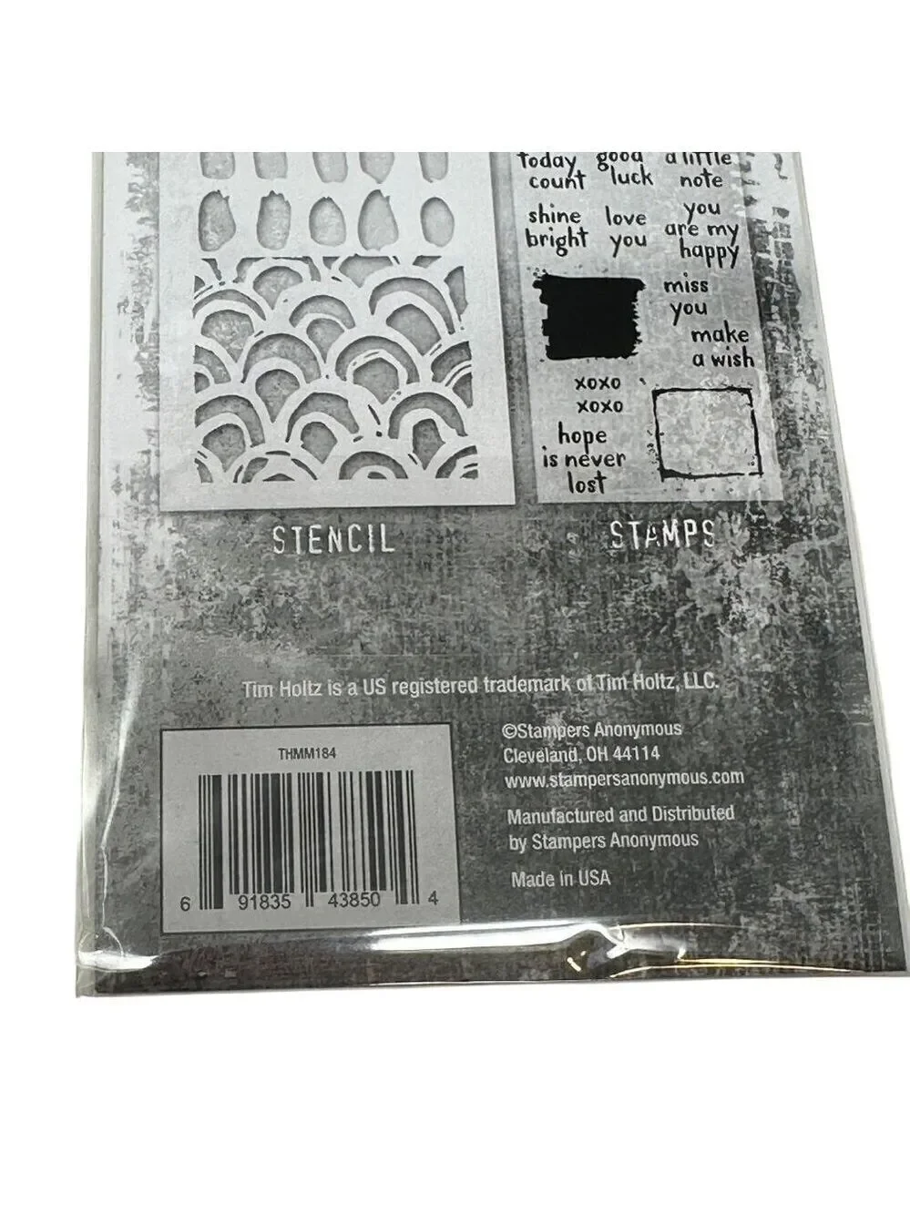 Tim Holtz Stampers Anonymous Mixed Media Stamps Stencil Set THMM184 Cardmaking